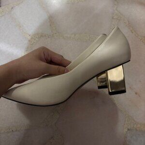 Charles and Keith white heels